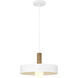 Slate LED 13.75 inch White and Natural Pendant Ceiling Light