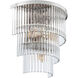 East 3 Light 12.99 inch Nickel and Clear Glass Wall Lamp Wall Light