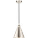 Edison Cone 1 Light 8 inch Polished Nickel Mini Pendant Ceiling Light