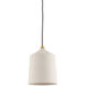 Megan 1 Light 6 inch Aged Brass / Matte White Pendant Ceiling Light