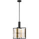 Hayward 3 Light 16 inch Black with Warm Brass Accents Pendant Ceiling Light