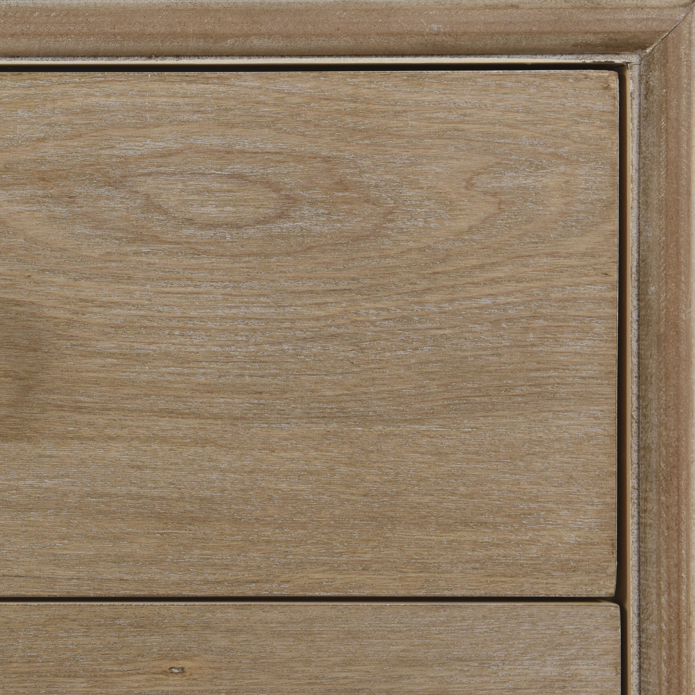 Augusta Weathered Oak and Natural Wood and Gold and Light Cream Cabinet