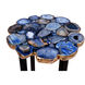 Agate 21 X 12 inch Blue Accent Table