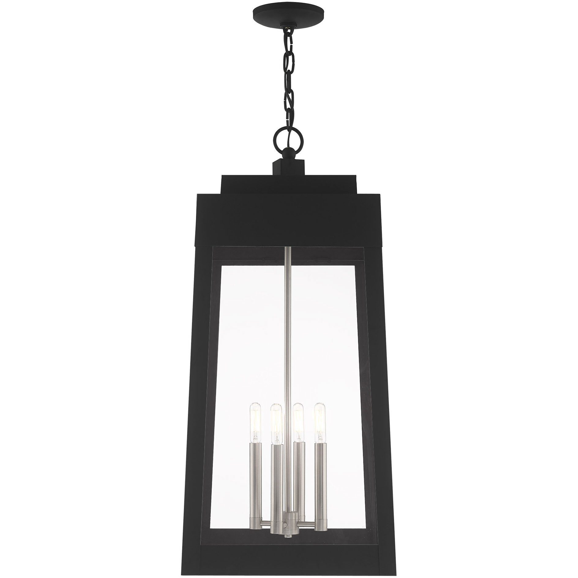 Oslo 4 Light 14 inch Black Outdoor Pendant Lantern