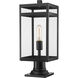 Nuri 1 Light 19.75 inch Black Outdoor Pier Mounted Fixture