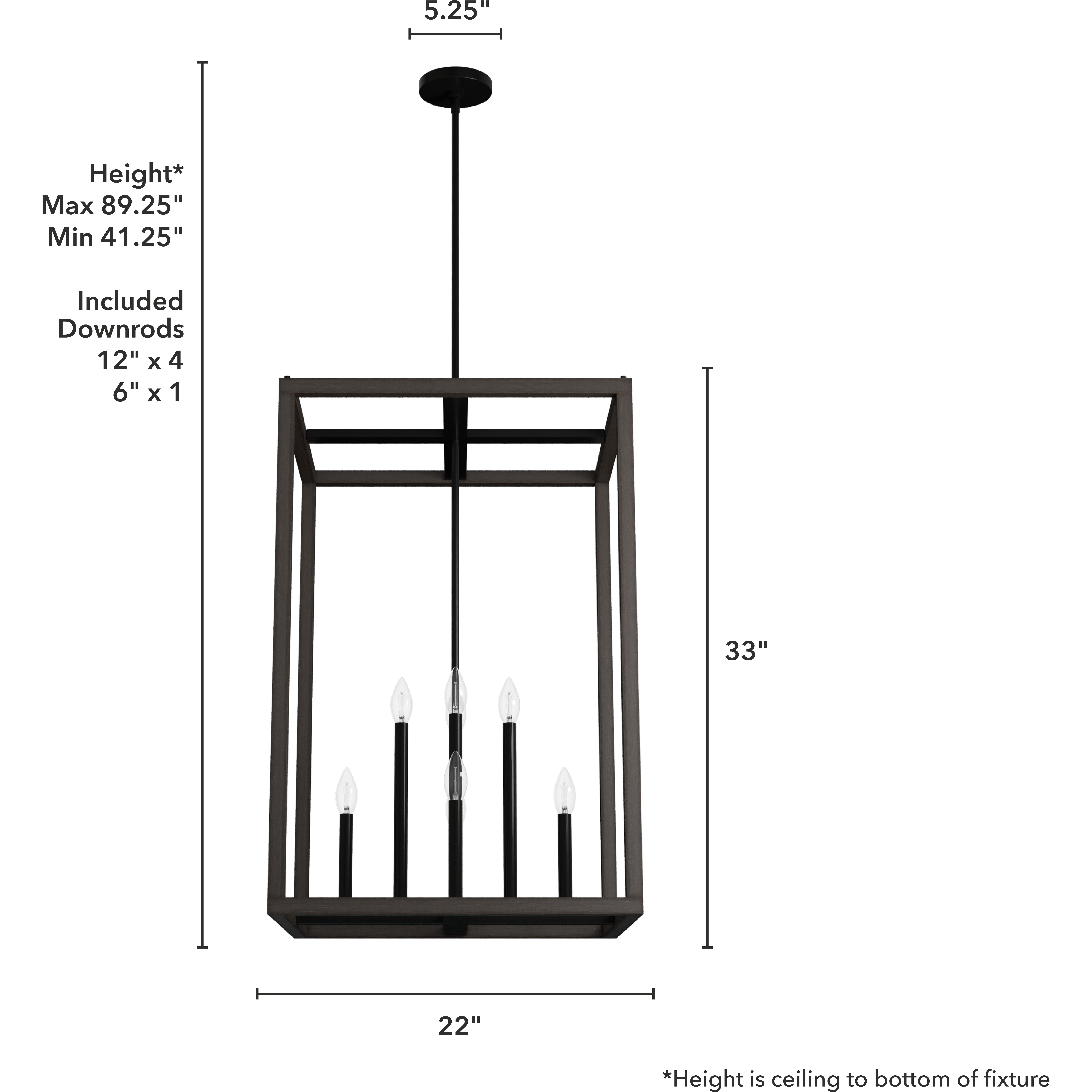 Squire Manor 4 Light 22 inch Matte Black Pendant Ceiling Light