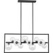 Glasgow 10 Light 33 inch Matte Black with Clear Horizontal Pendant Ceiling Light