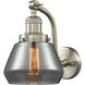 Franklin Restoration Fulton LED 7 inch Brushed Satin Nickel Sconce Wall Light in Plated Smoke Glass, Franklin Restoration