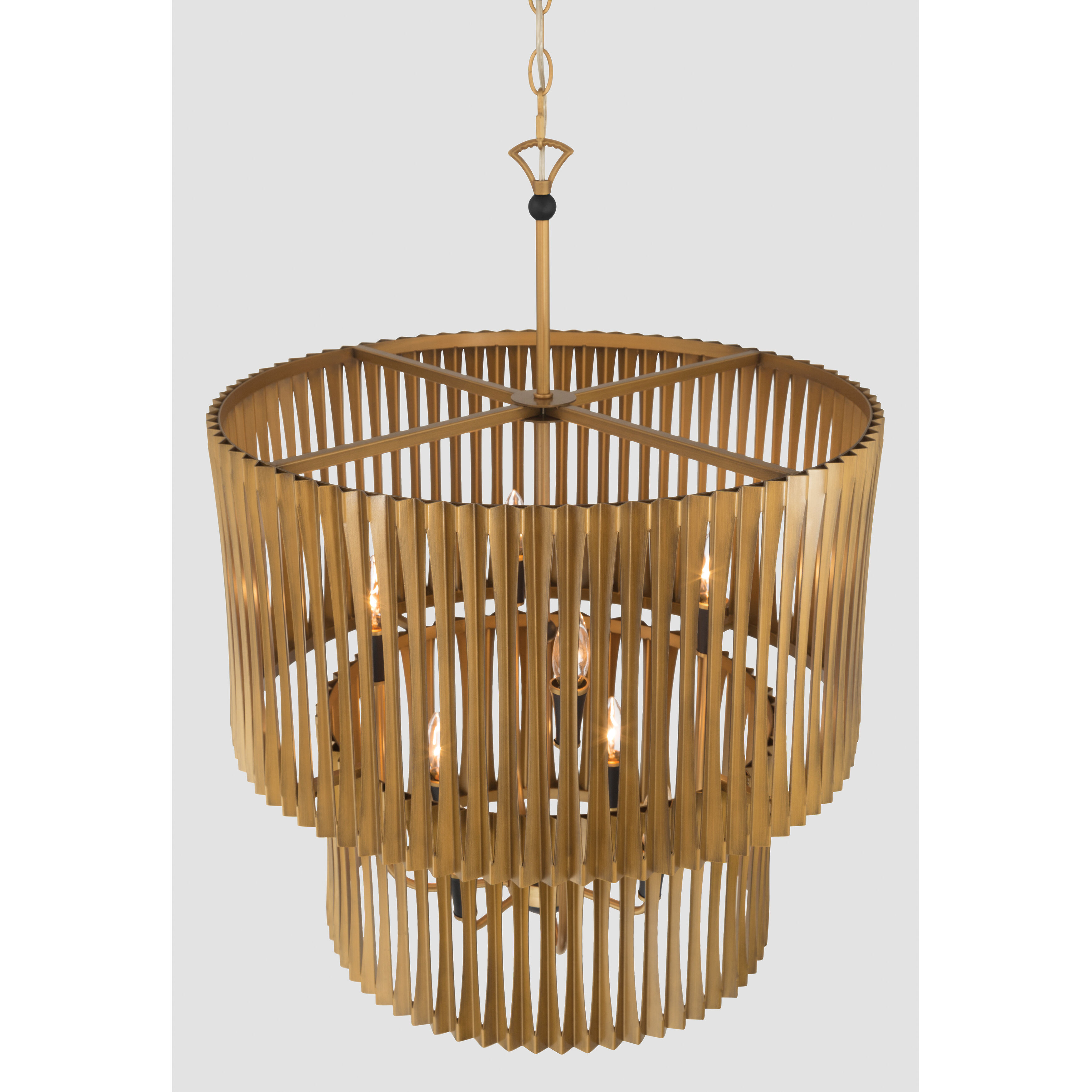 Aven 8 Light 24 inch Sand Coal Black and Legacy Brass Pendant Ceiling Light