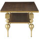Maeve 52 X 19.5 inch Brushed Brass and Walnut Cocktail Table