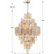 Addis 20 Light 31.5 inch Aged Brass Chandelier Ceiling Light in Amber
