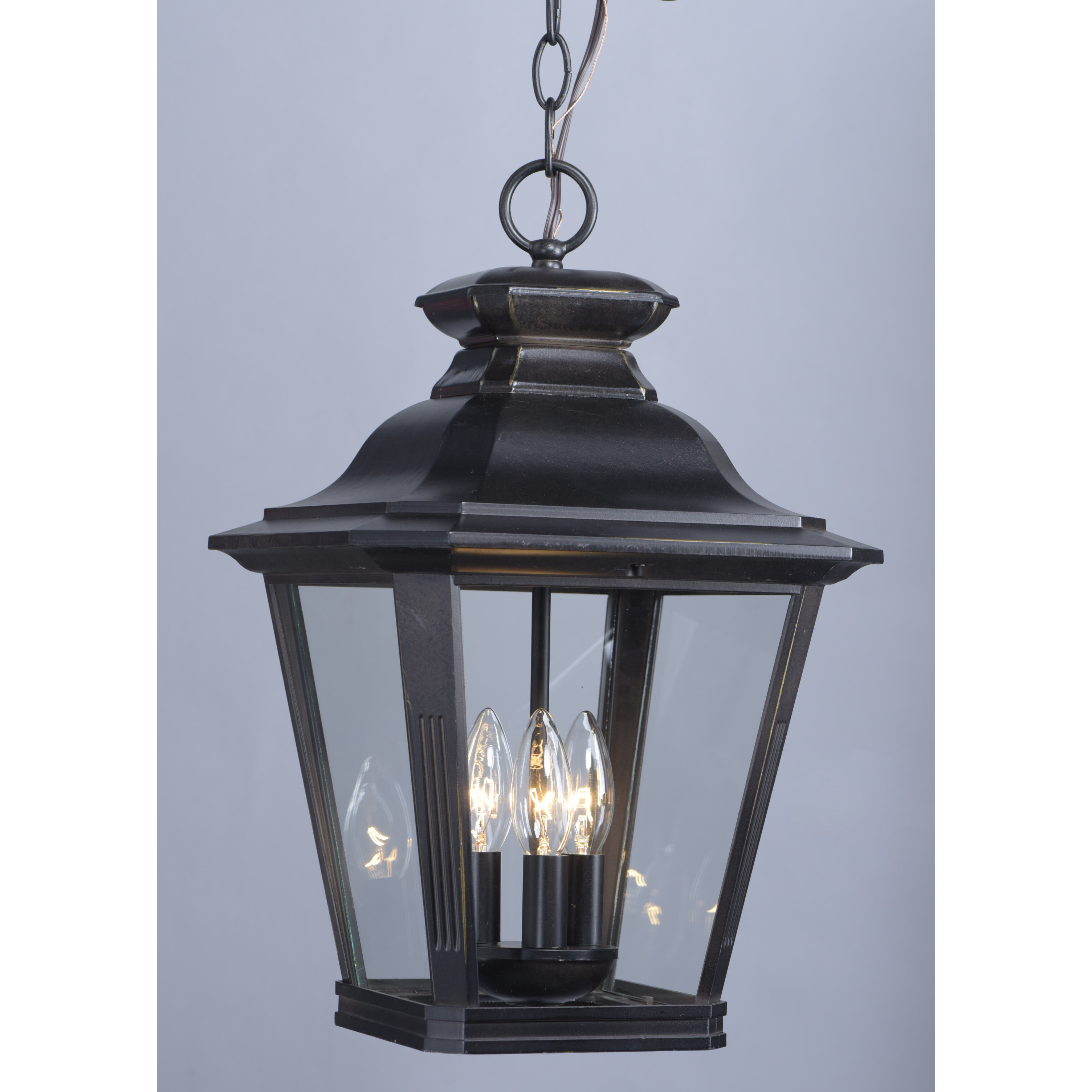 Knoxville 3 Light 11 inch Bronze Outdoor Hanging Lantern