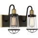 Lansing 2 Light 13.5 inch English Bronze and Warm Brass Bathroom Vanity Light Wall Light