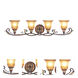 Villa Verona 4 Light 39.5 inch Hand Applied Verona Bronze with Aged Gold Leaf Accents Large Vanity Sconce Wall Light