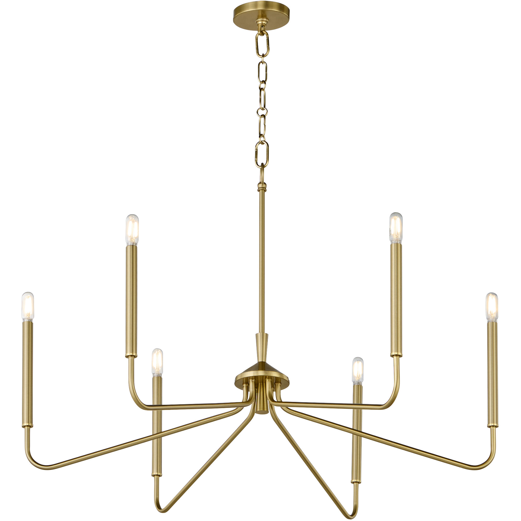 Providence 6 Light 12.25 inch Aged Brass Chandelier Ceiling Light