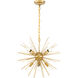 Timber 8 Light 20 inch Brass Pendant Ceiling Light