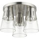 Bennington 3 Light 13 inch Brushed Nickel Flush Mount Ceiling Light