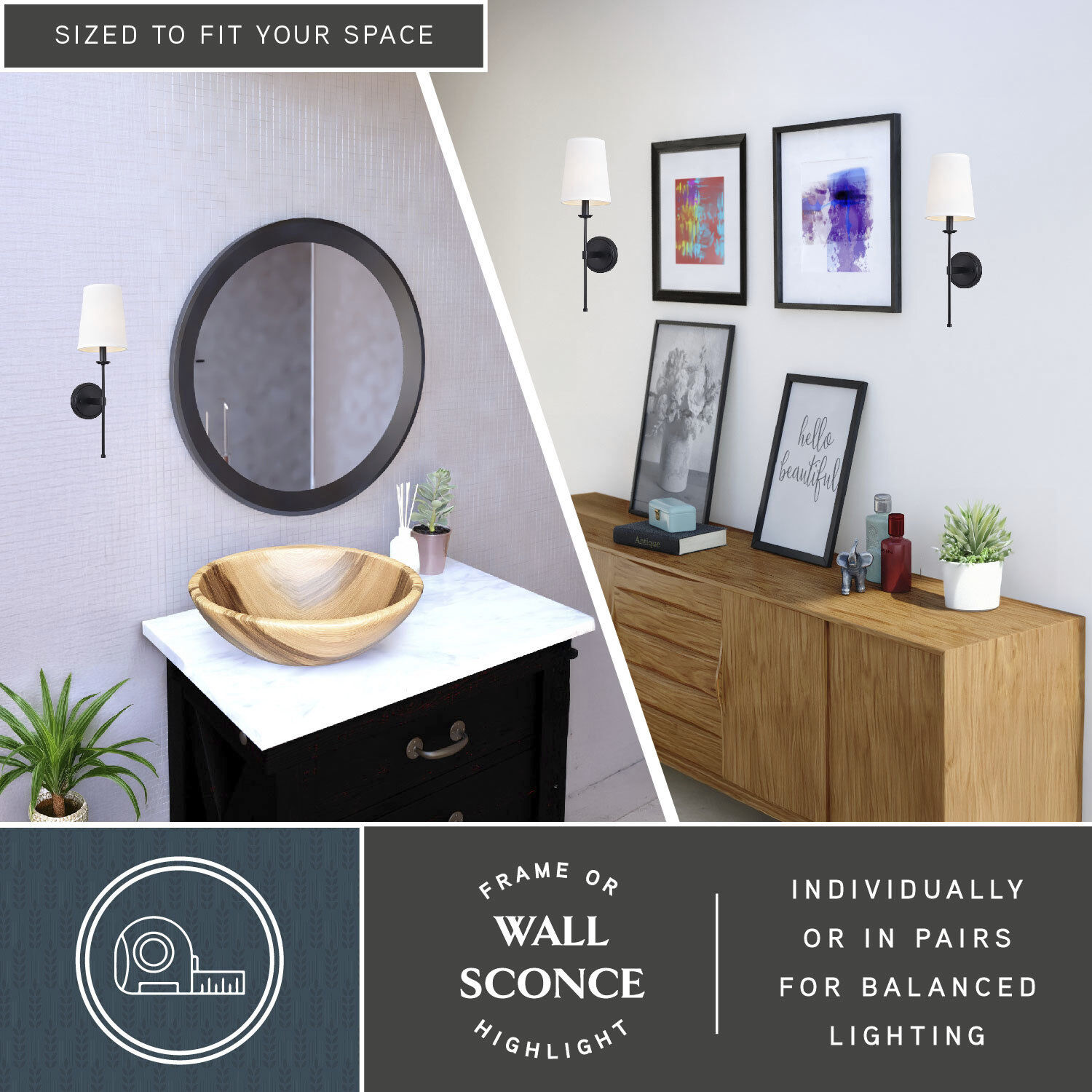 Camden LED 6 inch Matte Black Wall Light