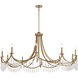 Kameron 10 Light 60 inch Warm Brass Chandelier Ceiling Light