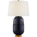 Christopher Spitzmiller Newcomb 30 inch 100 watt Mixed Blue Brown Table Lamp Portable Light in Linen, Medium