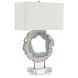 Leah Hammered Nickel and Sea Blue Table Lamp Portable Light