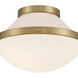 Xander 1 Light 12.25 inch Vibrant Gold Flush Ceiling Light in Vibrant Gold and Blush