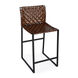 Urban Brown Woven Leather Bar Stool