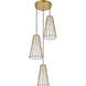 Modesta 3 Light 15 inch Brass Pendant Ceiling Light