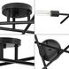Astra 3 Light 18 inch Matte Black Semi-Flush Mount Ceiling Light, Design Series