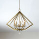 Diamond 8 Light 28 inch Antique Brass Chandelier Ceiling Light