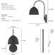 Erling 1 Light 6.75 inch Matte Black Pin Up Sconce Wall Light, Large