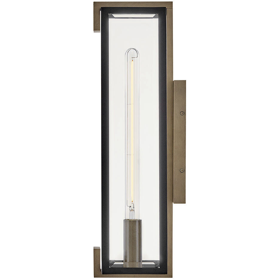 Bergen 1 Light 22 inch Black with Burnished Bronze Outdoor Wall Mount Lantern