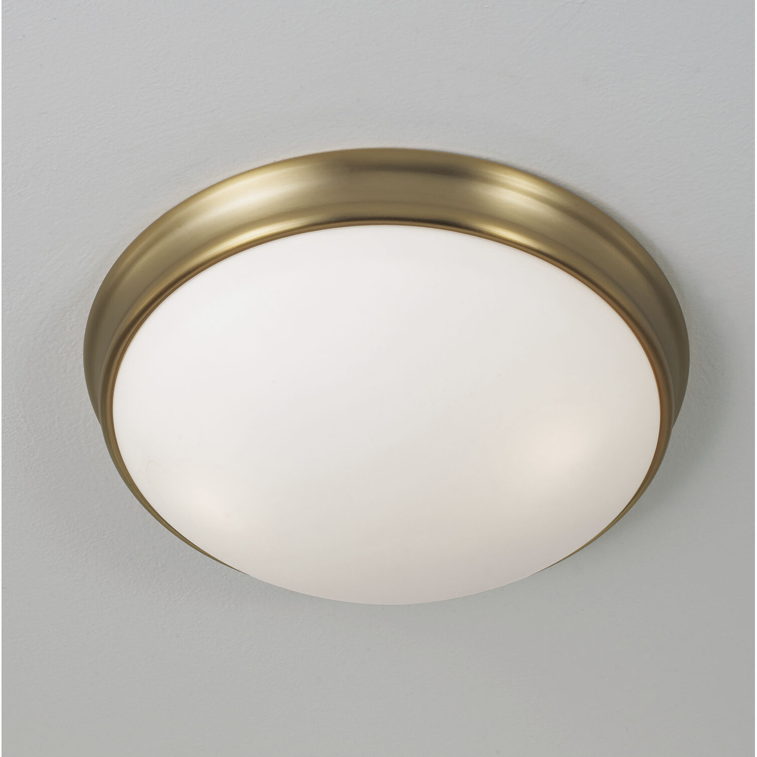 Hansen 3 Light 14 inch Aged Brass Flush Mount Ceiling Light