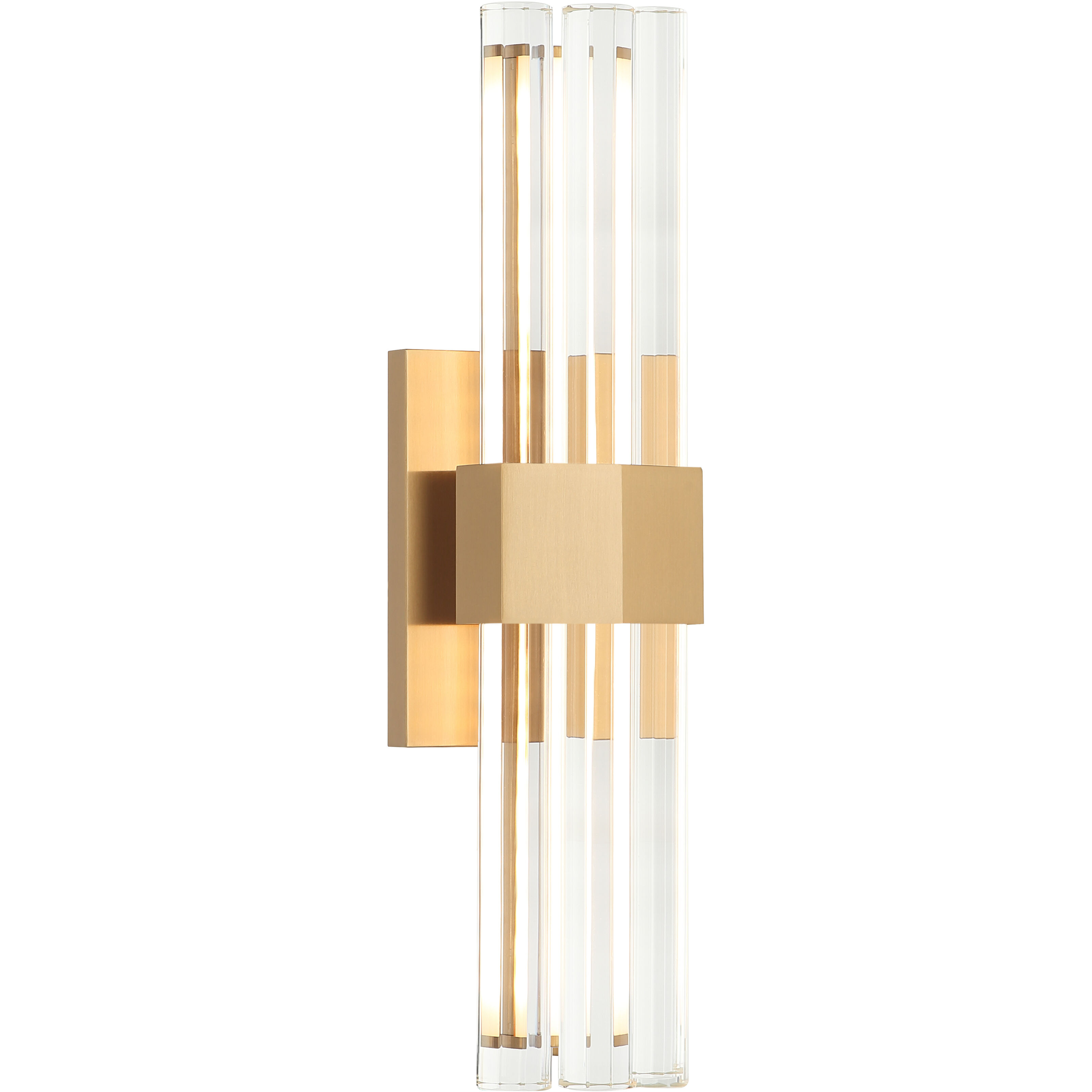 Krustallos LED 4.5 inch Aged Gold Brass Wall Sconce Wall Light