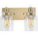 Calhoun 2 Light 13 inch Vintage Brass Bath Vanity Wall Light