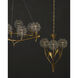 Dandelion 9 Light 38.5 inch Silver and Contemporary Gold Leaf Chandelier Ceiling Light