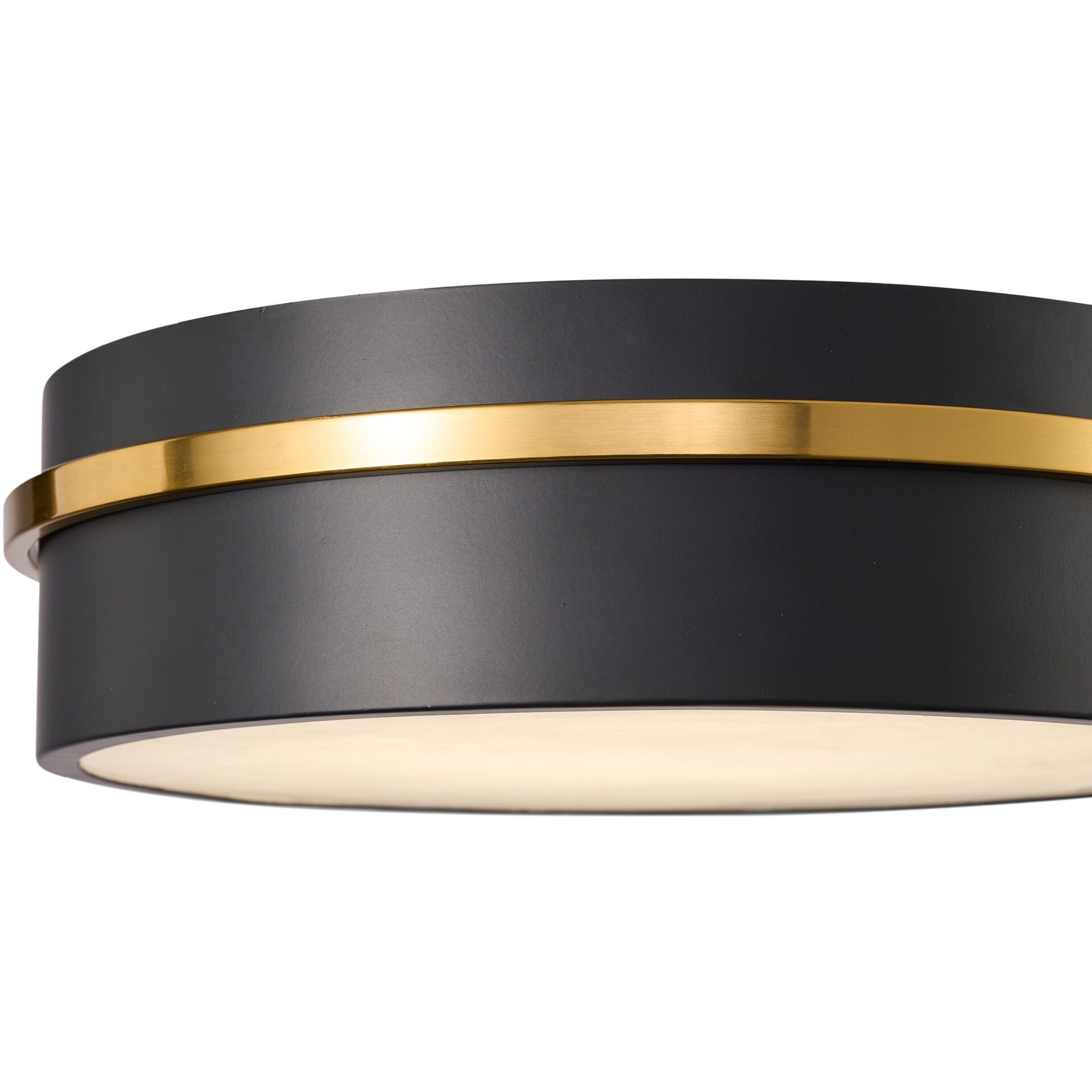 Dax LED 15.2 inch Black and Brass Flush Mount Ceiling Light