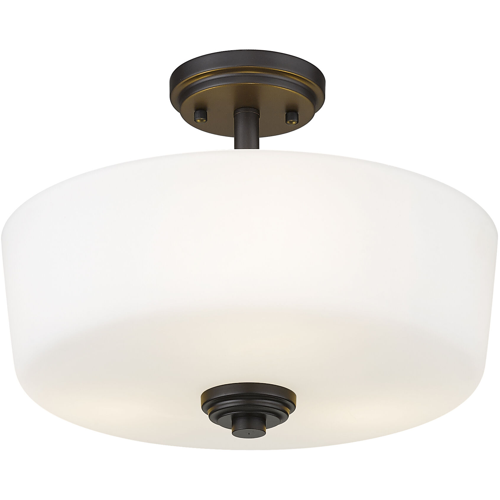 Arlington 3 Light 14.75 inch Bronze Semi Flush Mount Ceiling Light