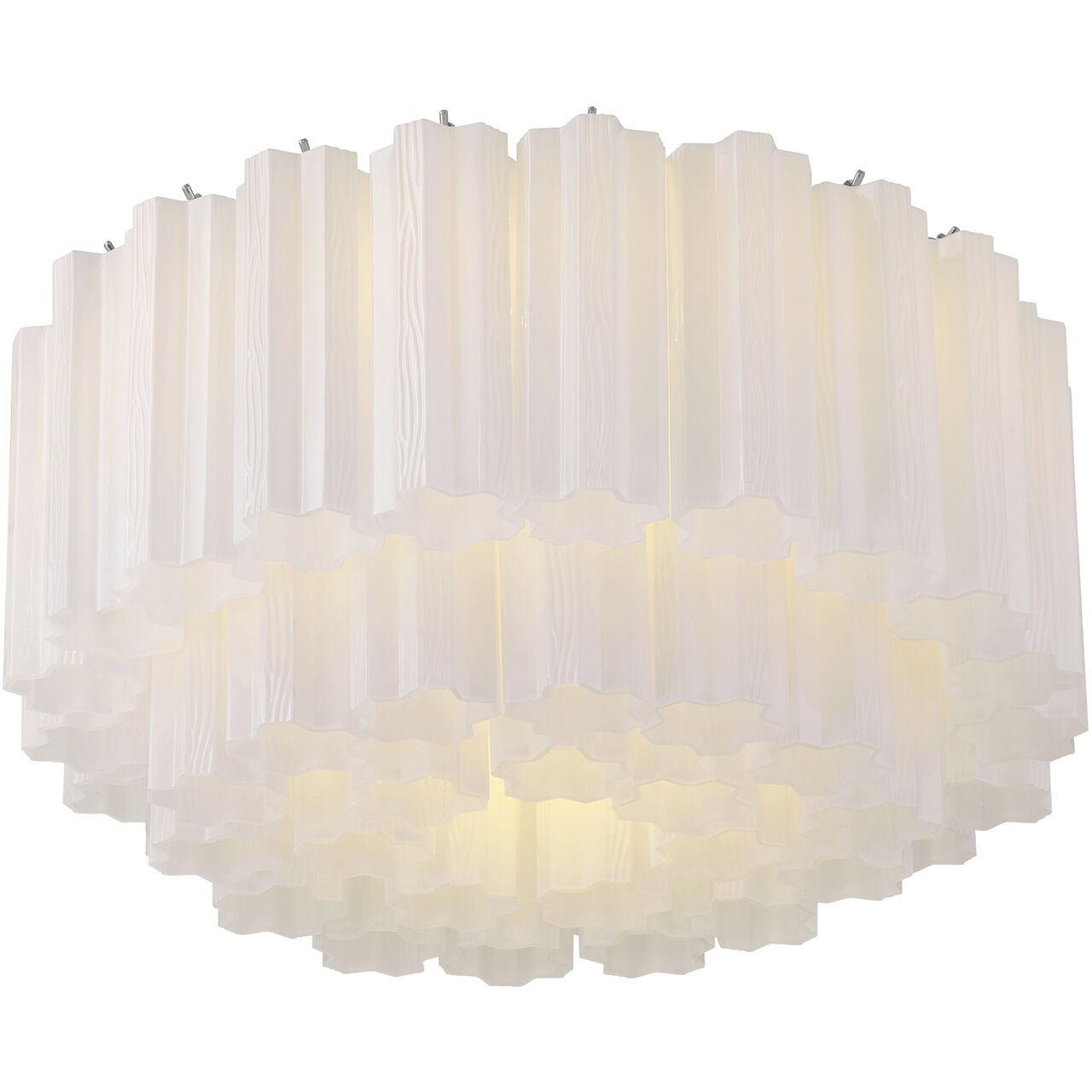 Addis 7 Light 22.25 inch Polished Chrome Flush Mount Ceiling Light in Tronchi Glass White