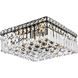 Maxime 4 Light 12 inch Black and Clear Flush Mount Ceiling Light