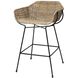 Nusa 32.5 inch Natural Rattan & Black Steel Counter Stool