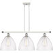 Ballston Ballston Dome LED 38.5 inch White and Polished Chrome Island Light Ceiling Light in Seedy Glass
