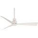 Simple 44 inch Flat White Outdoor Ceiling Fan
