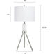 Orion 33.5 inch 100 watt Brushed Nickel and White Table Lamp Portable Light