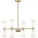 Contemporary 8 Light 32 inch Natural Brass Chandelier Ceiling Light