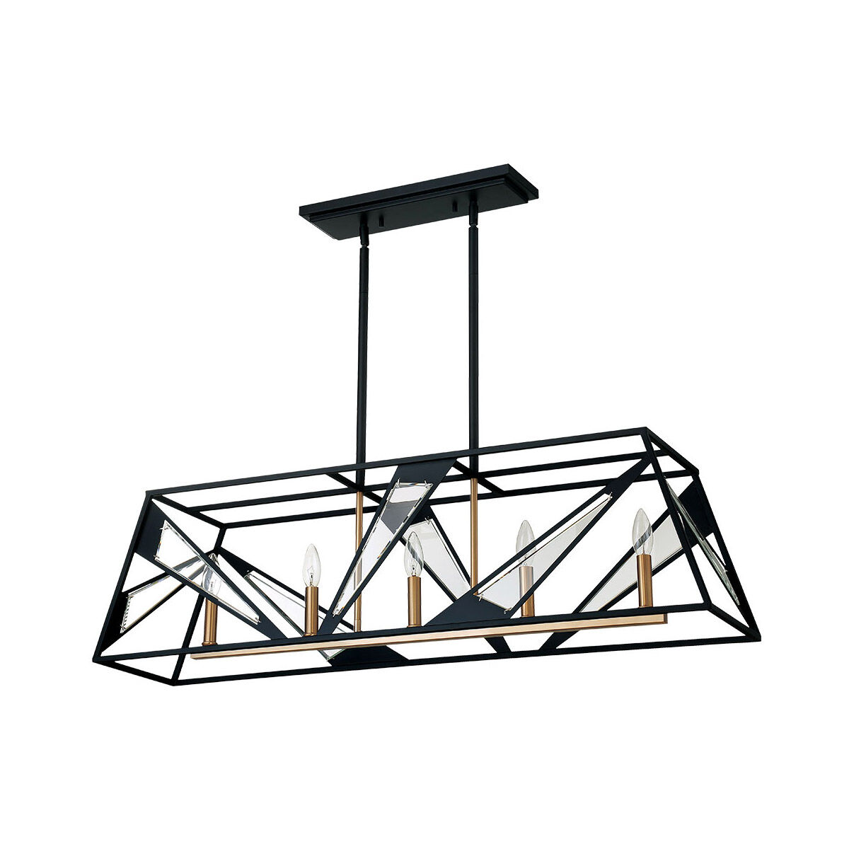 Corrietes 5 Light 40.16 inch Matte Black Pendant Ceiling Light