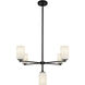 Nola 5 Light 30.63 inch Black Chandelier Ceiling Light in Glossy Opal Glass Shade