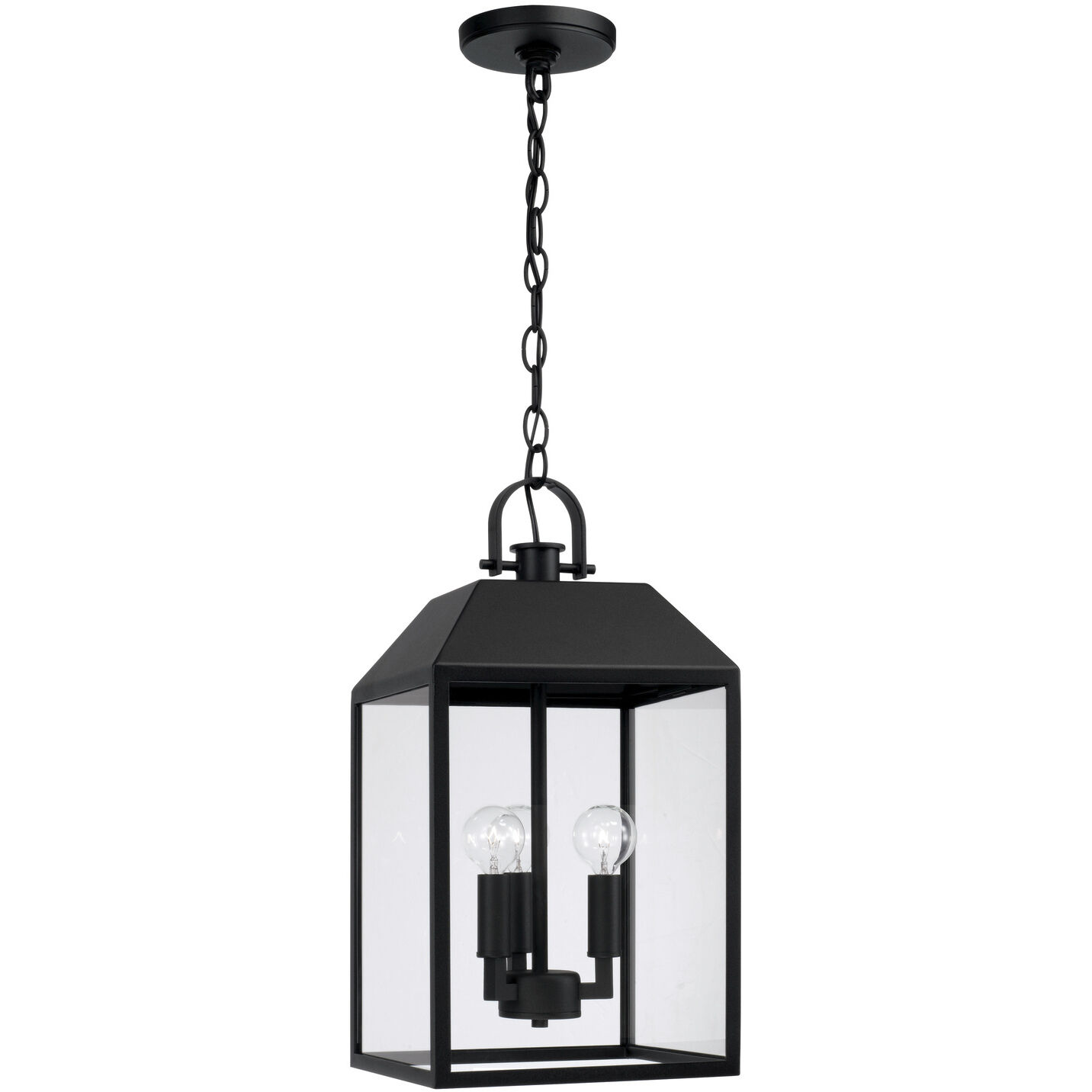 Nelson 3 Light 9.5 inch Black Outdoor Hanging Lantern