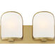 Bishop Crossing 2 Light 16 inch Soft Brass Bath Light Wall Light
