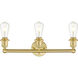 Edison 3 Light 18 inch Satin Gold Bath Vanity Light Wall Light